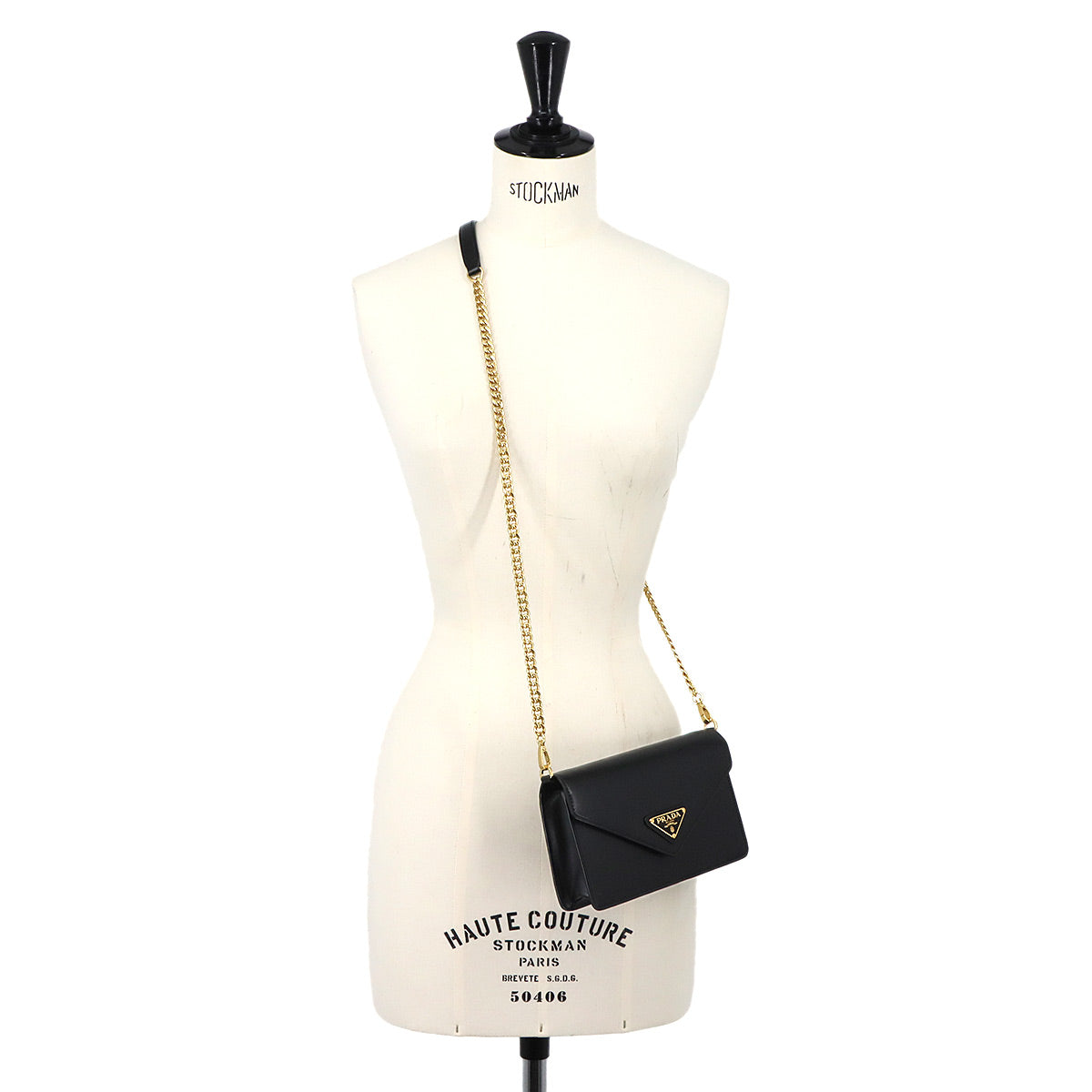 Chain Shoulder Bag Leathear Black 1BD350 Purse