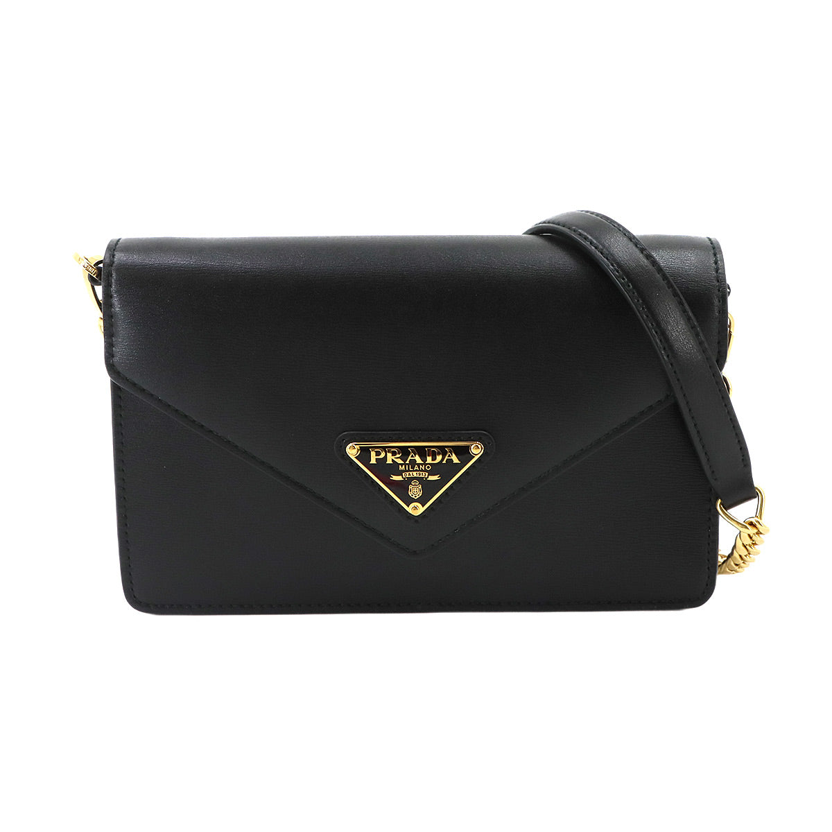 Chain Shoulder Bag Leathear Black 1BD350 Purse
