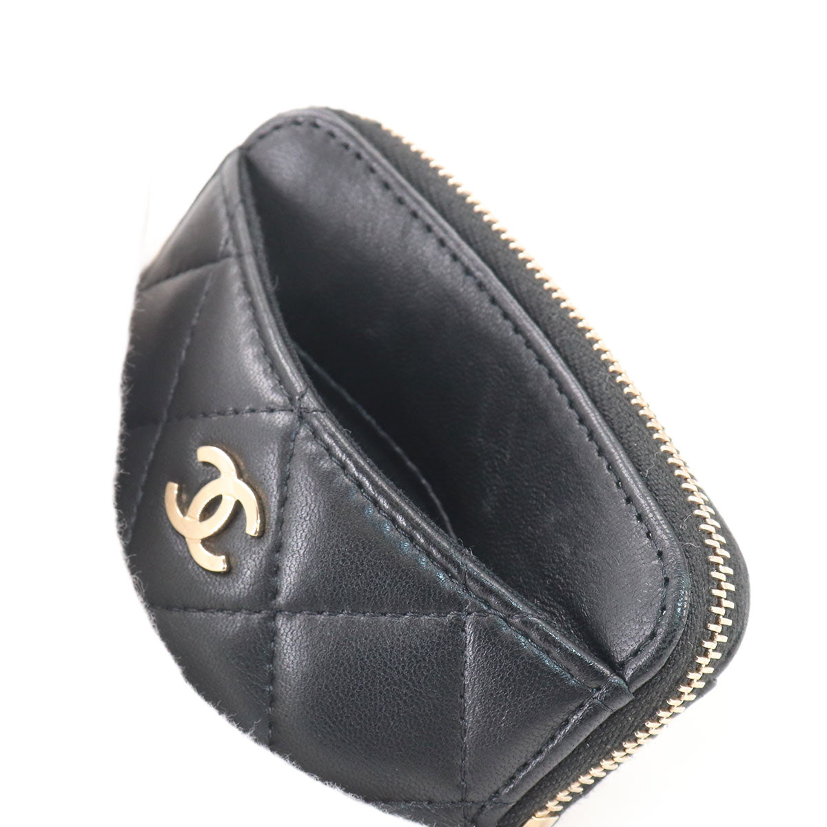 Matelasse Coin Purse Case Leather Black AP2061