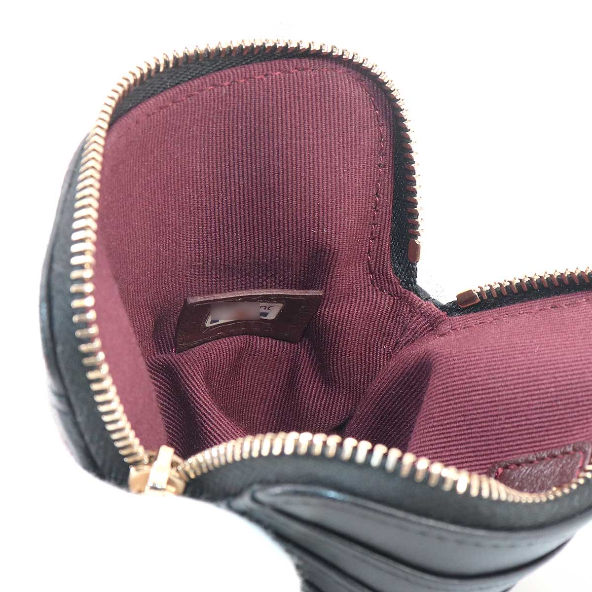 Matelasse Coin Purse Case Leather Black AP2061