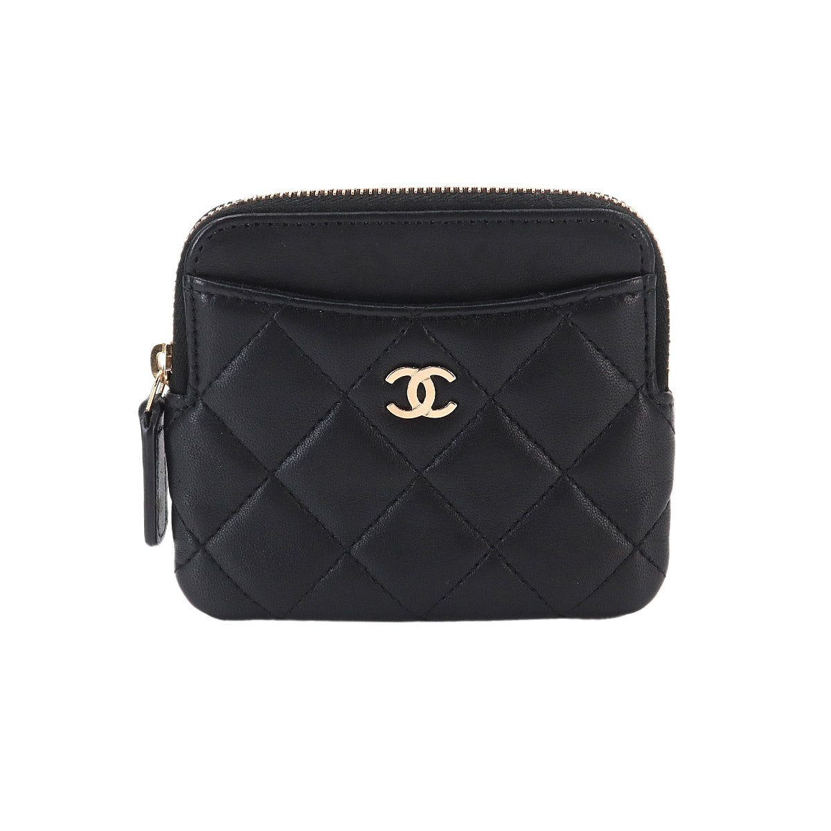 Matelasse Coin Purse Case Leather Black AP2061