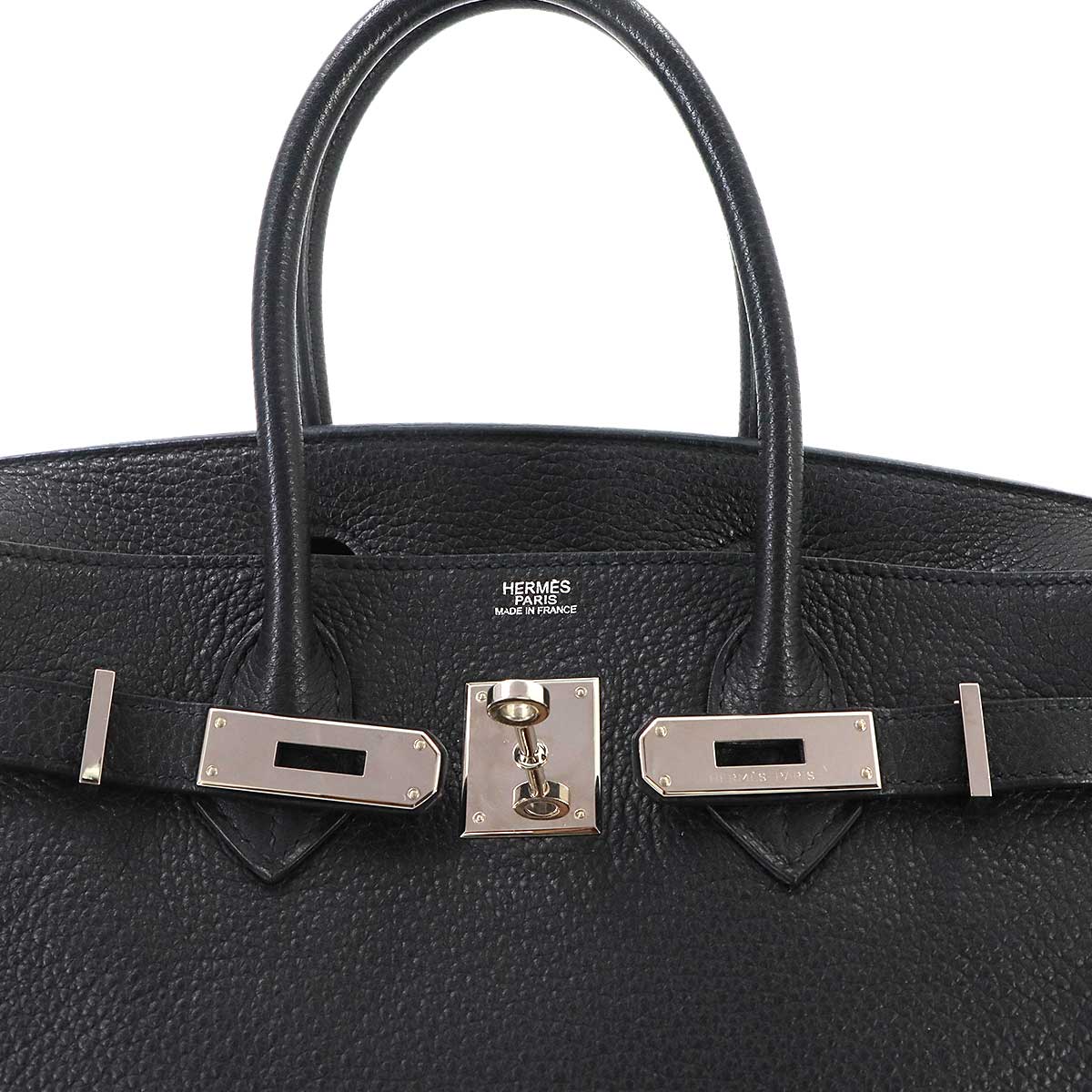 Birkin 30 Veau Togo Black Hand Bag Noir Purse
