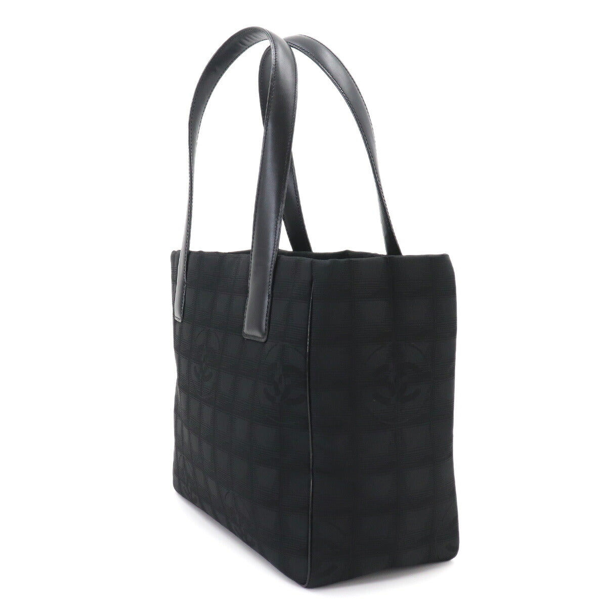 New Travel Line Tote PM Bag Nylon Jacquard Leather Black A20457