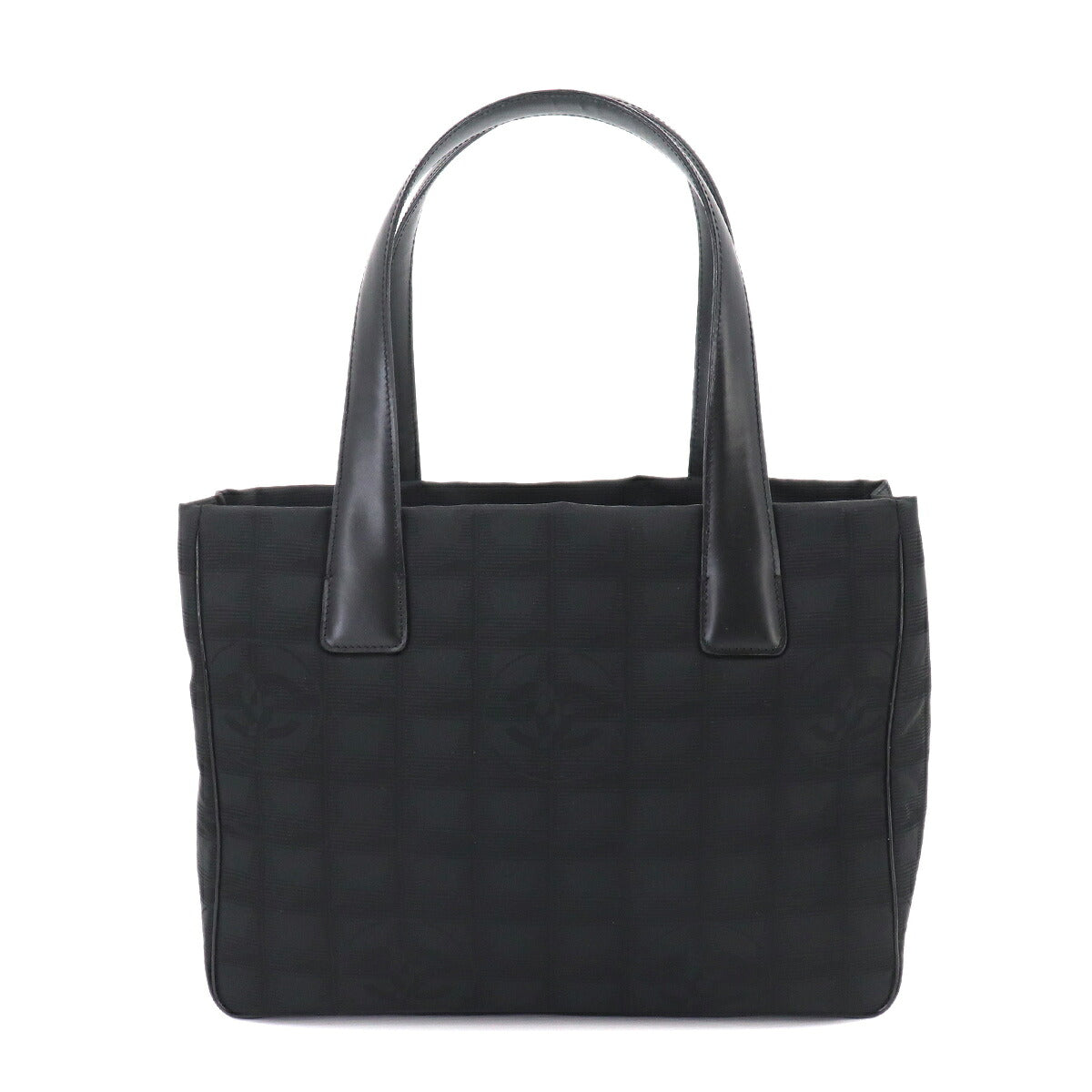 New Travel Line Tote PM Bag Nylon Jacquard Leather Black A20457