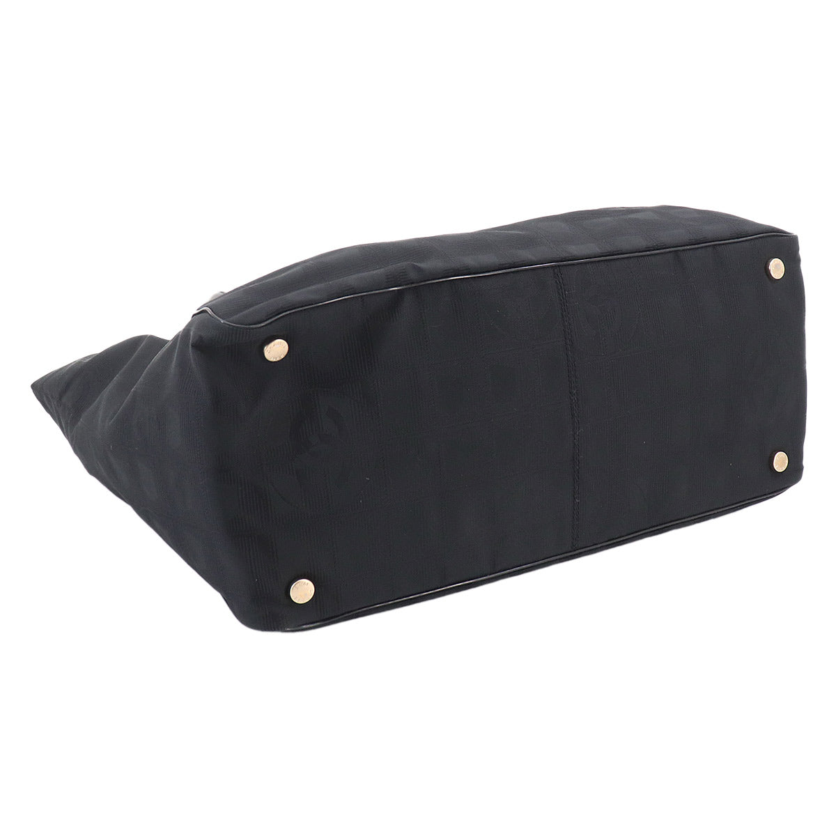New Travel Line Tote MM Bag Nylon Jacquard Leather Black A15991