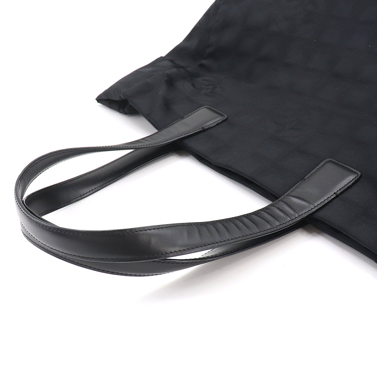 New Travel Line Tote MM Bag Nylon Jacquard Leather Black A15991