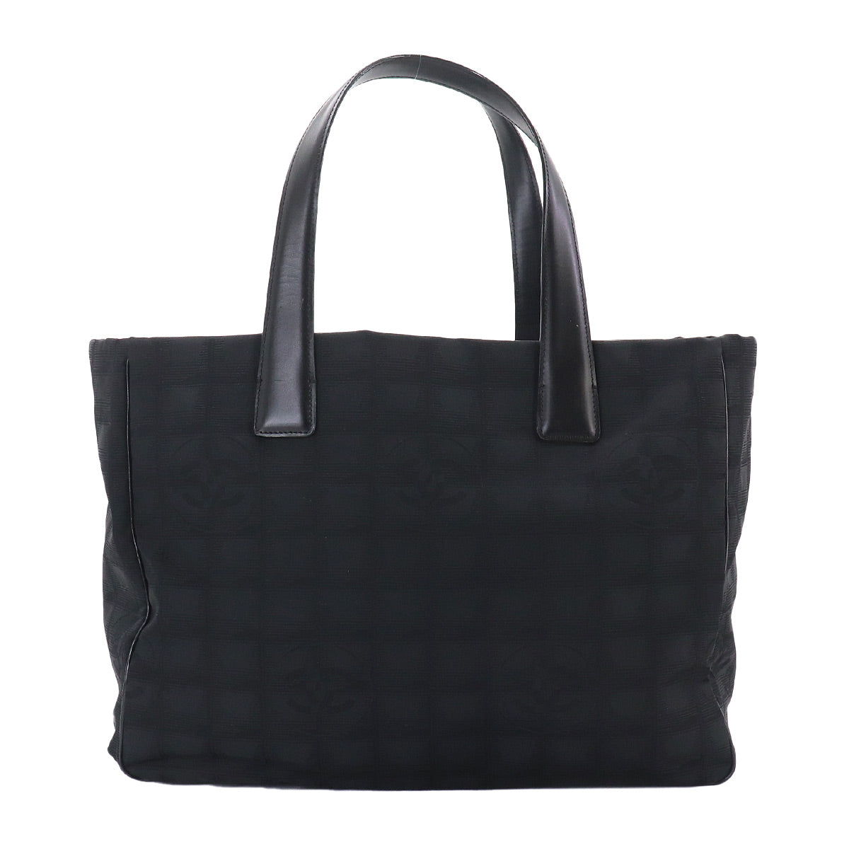 New Travel Line Tote MM Bag Nylon Jacquard Leather Black A15991