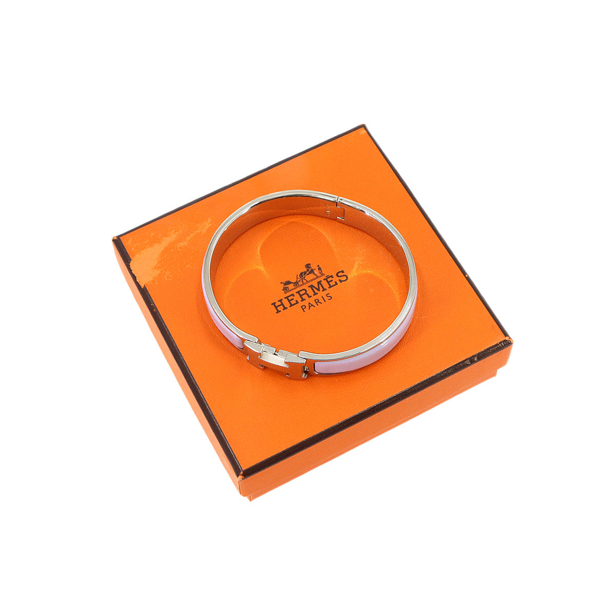Clic H GM Bangle Bracelet Purple Silver Accessory