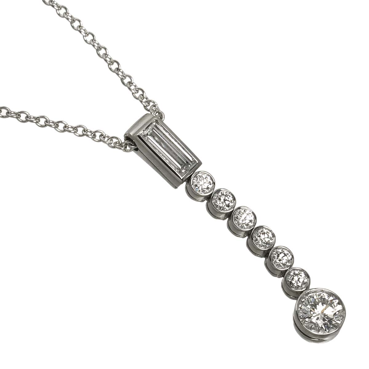 Jazz Drop Diamond Necklace Pt Platinum
