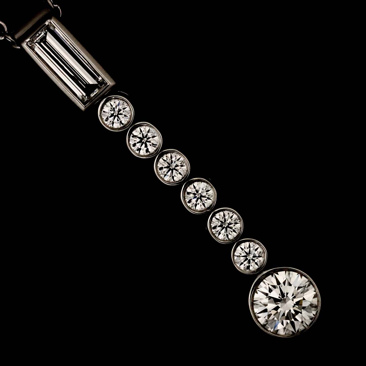 Jazz Drop Diamond Necklace Pt Platinum