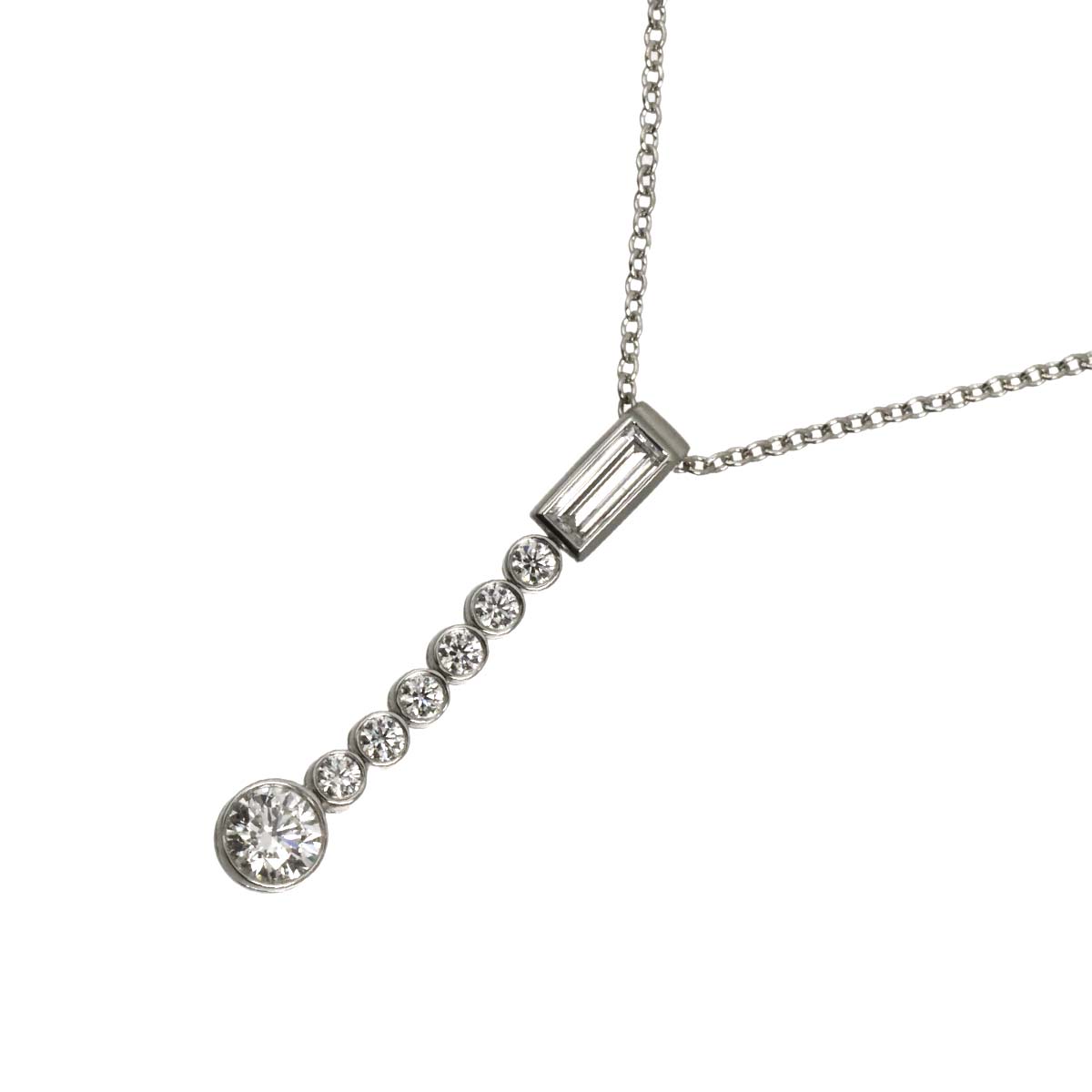 Jazz Drop Diamond Necklace Pt Platinum