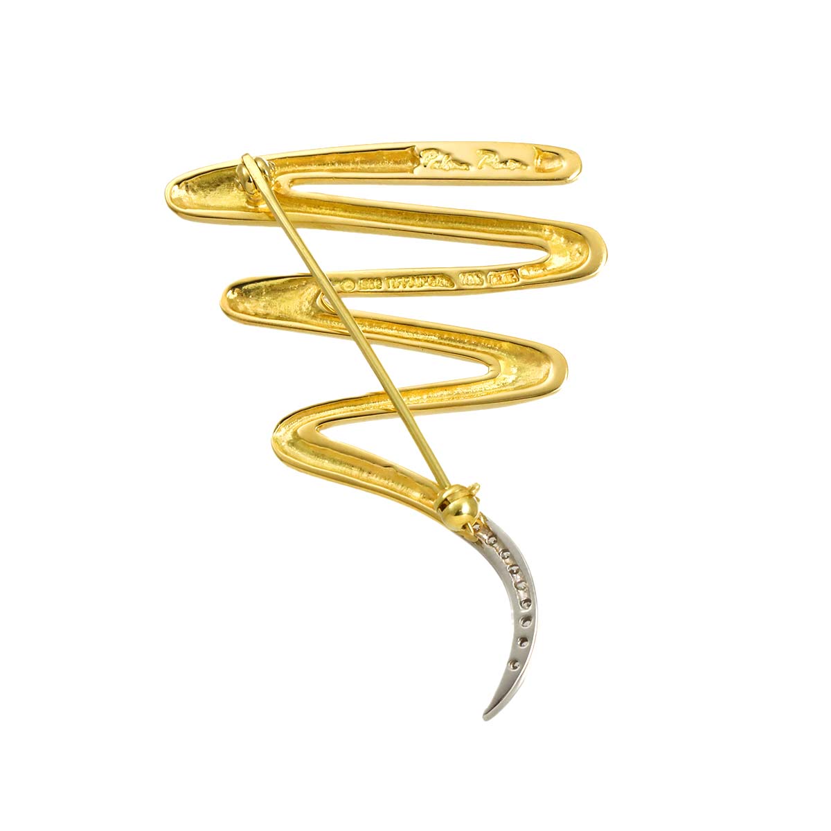 Diamond Brooch 18K Yellow Gold 750 Pt