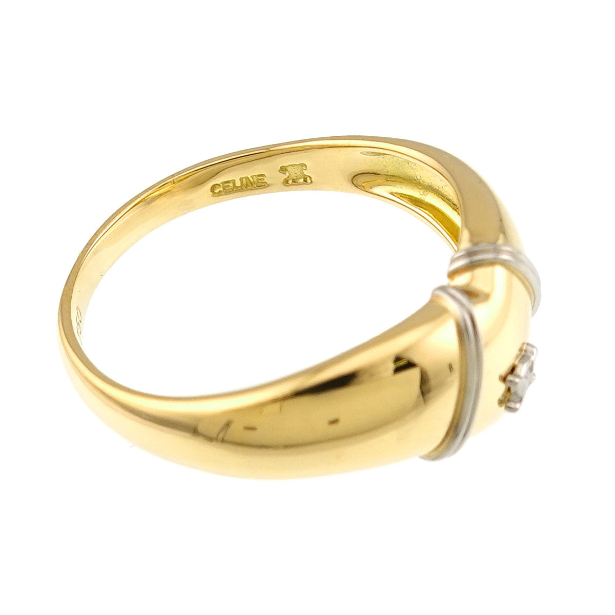 Ring 18K YG 750 Pt size7.25-7.5(US)