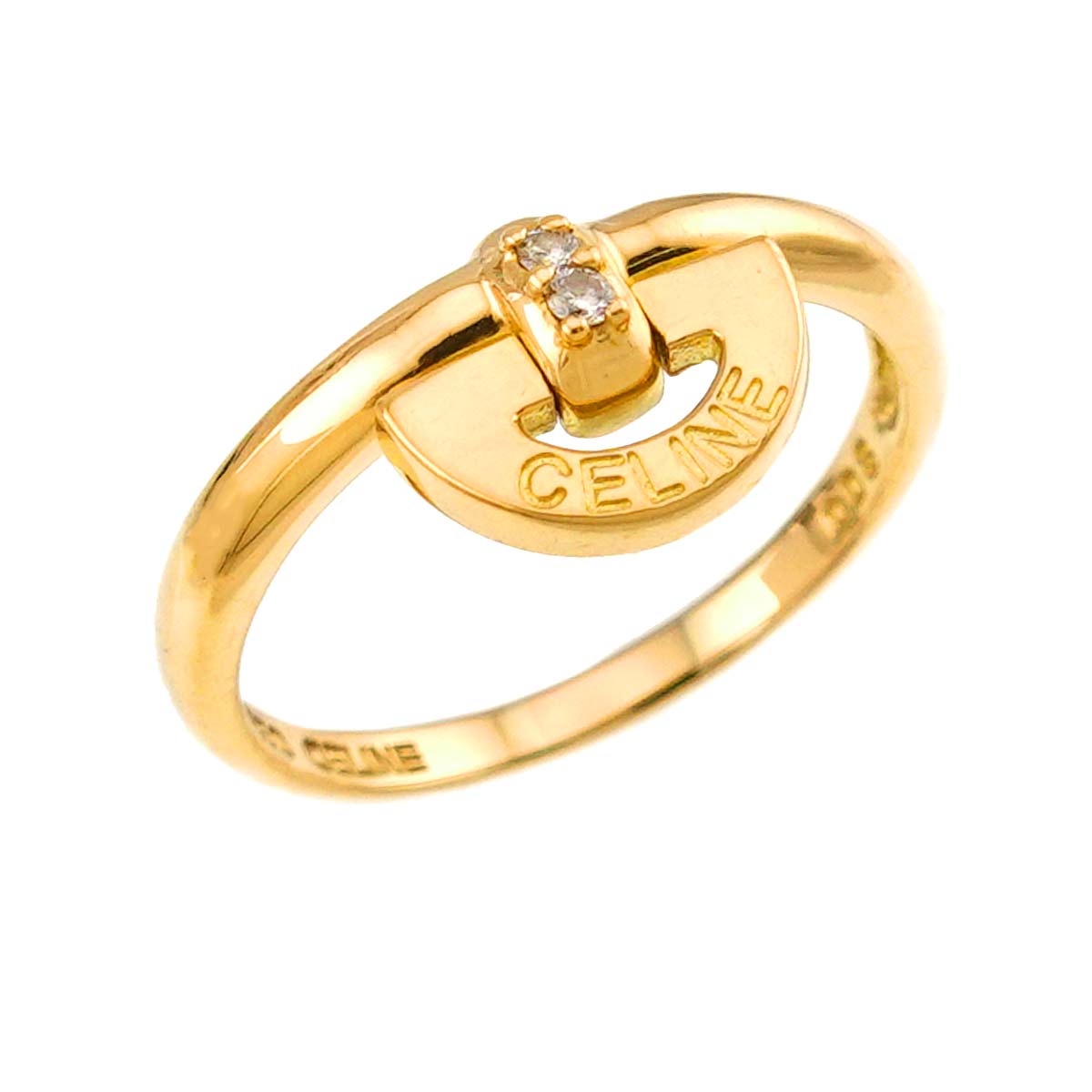 Diamond 0.03ct Ring 18K YG 750 Size7.5-7.75(US)