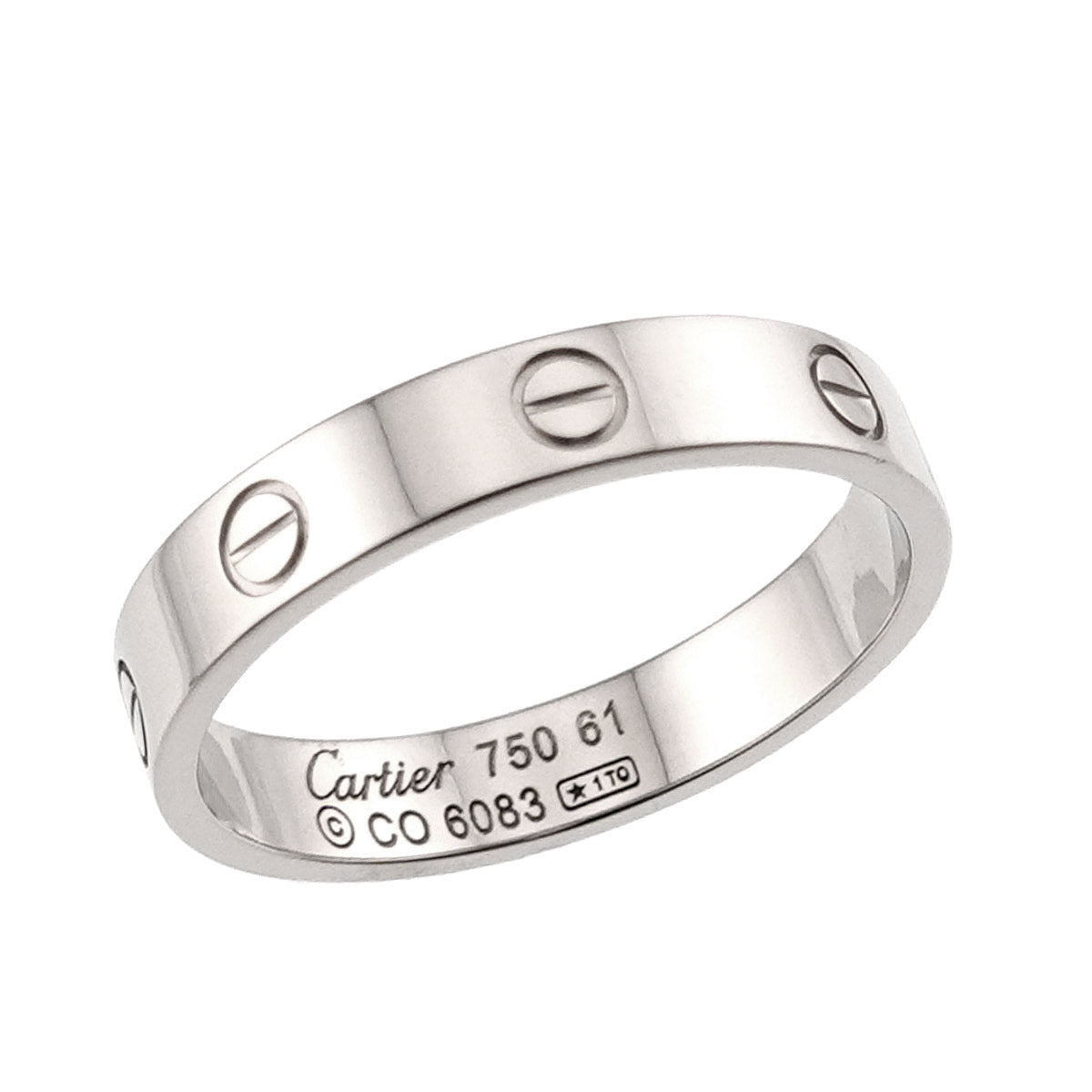 Mini Love Ring 18K White Gold 750 size61 9-9.5(US)