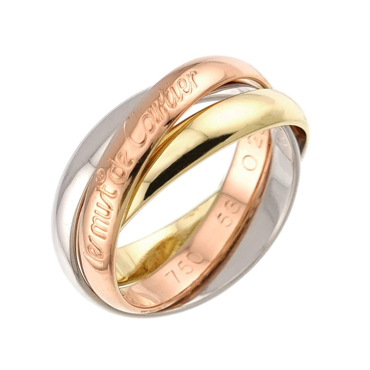 Trinity MM Ring 18K YG WG PG 750 Size53 6.25-6.5(US)