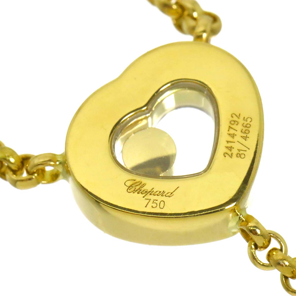 Happy Diamond Heart I LOVE YOU Necklace 18K YG 750