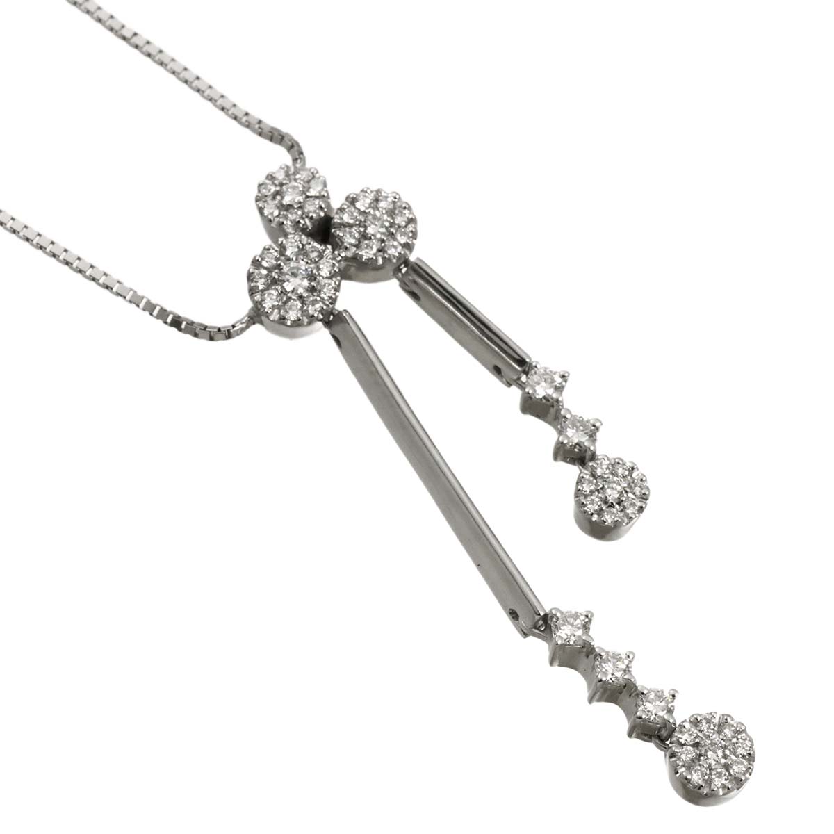 Diamond Necklace 18K White Gold 750