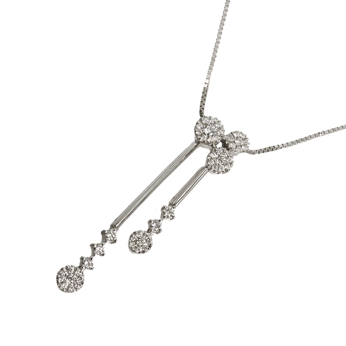 Diamond Necklace 18K White Gold 750