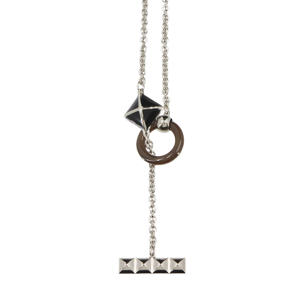 Medor XO Necklace Buffalo Horn Siver Brown Accessory