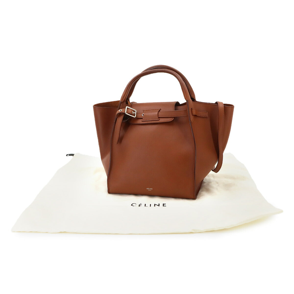 Big Bag Small With Longstrap Hand Shoulder Bag Leather Brown