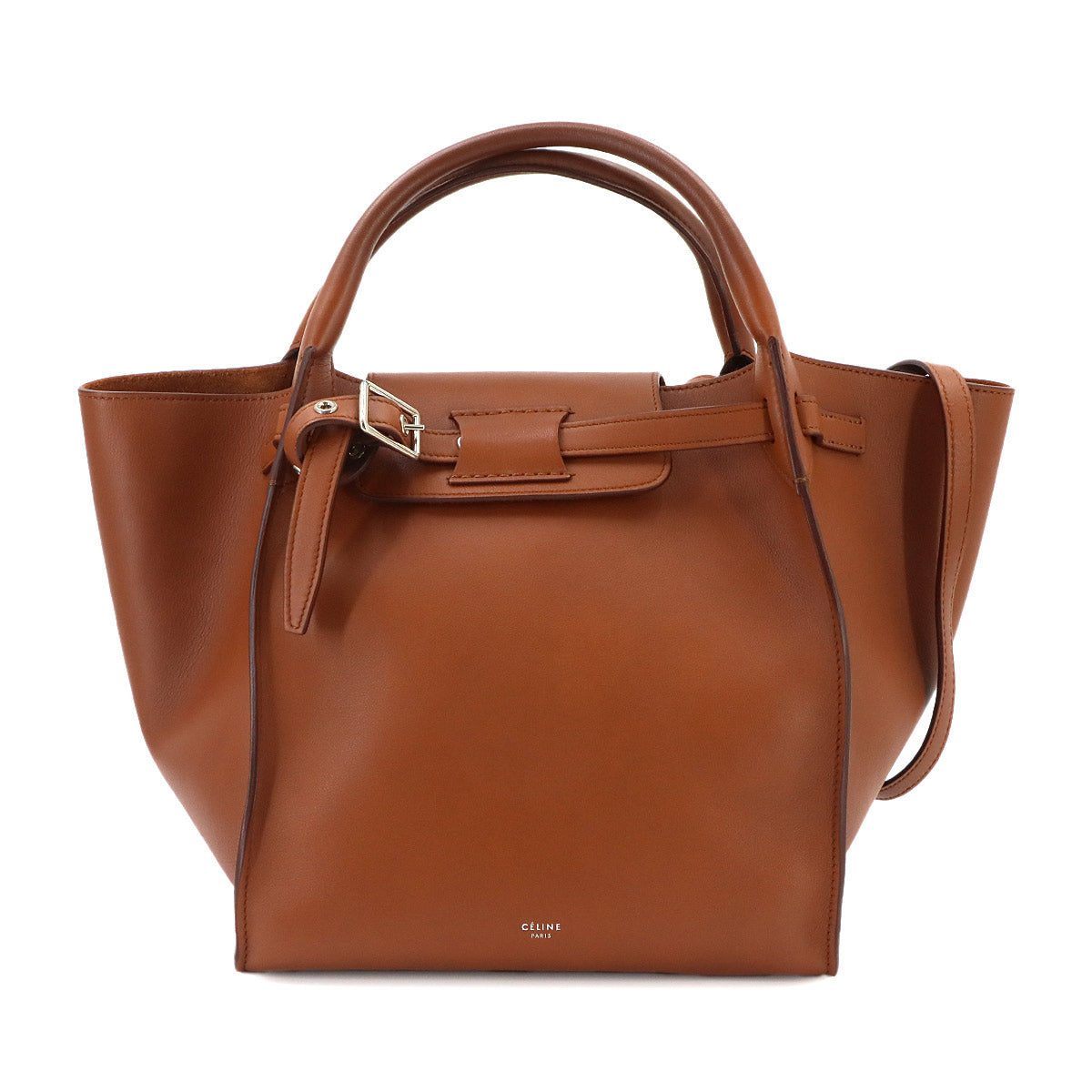 Big Bag Small With Longstrap Hand Shoulder Bag Leather Brown