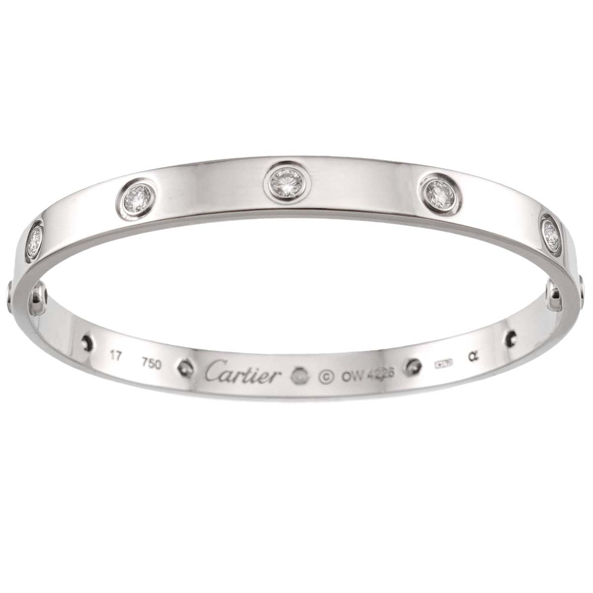 Love Bracelet Full Diamond 18K White Gold 750 Size17