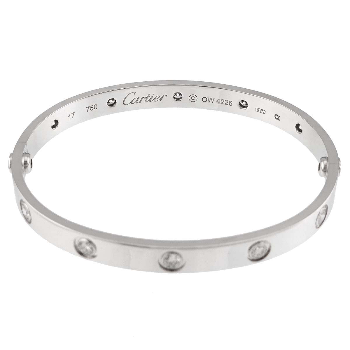 Love Bracelet Full Diamond 18K White Gold 750 Size17