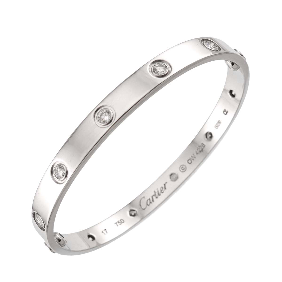 Love Bracelet Full Diamond 18K White Gold 750 Size17