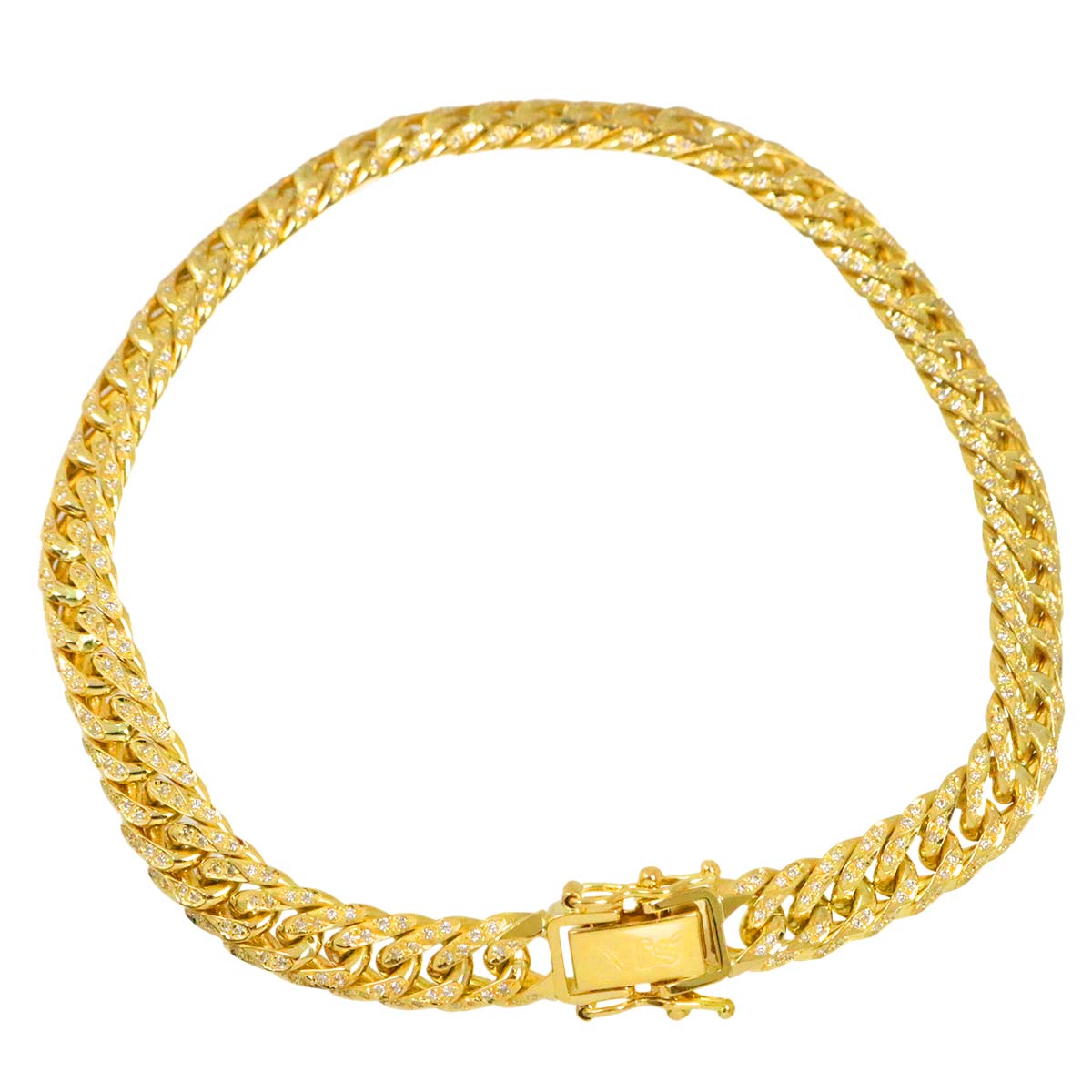 MIAMI LINK CHAIN Diamond 1.00ct Bracelet 18K Yellow Gold 750