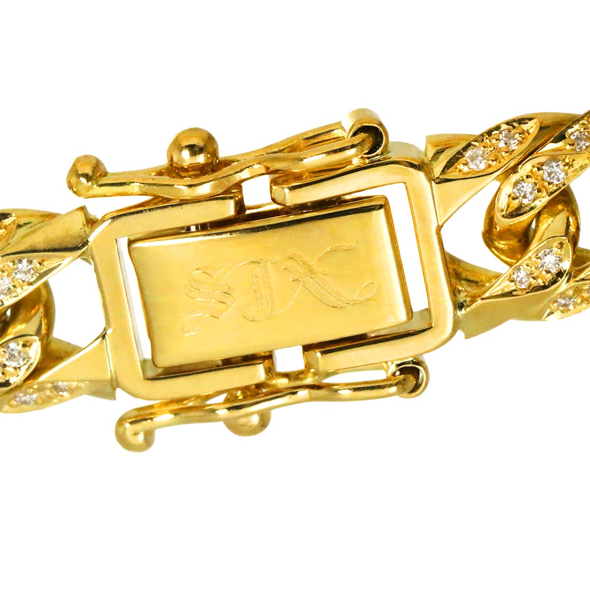 MIAMI LINK CHAIN Diamond 1.00ct Bracelet 18K Yellow Gold 750