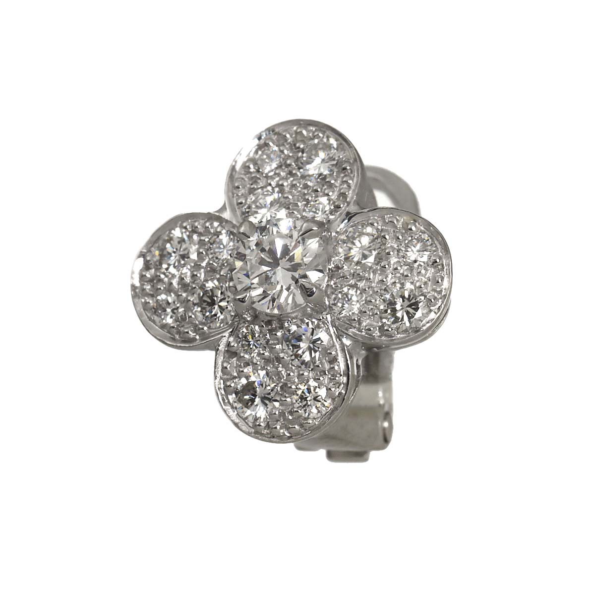 Vintage Alhambra Diamond Earring 18K WG 750 One Piece only