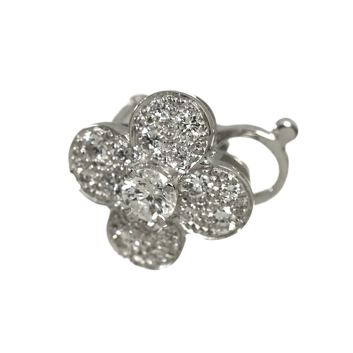 Vintage Alhambra Diamond Earring 18K WG 750 One Piece only