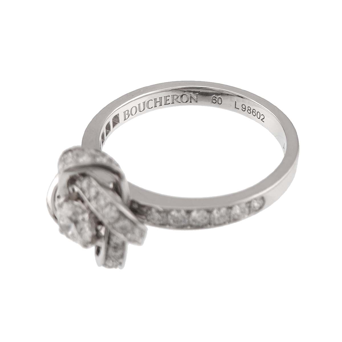 PIVOINE Diamond 0.30ct F/VVS1/3EX Ring 18K WG Size60 9(US)