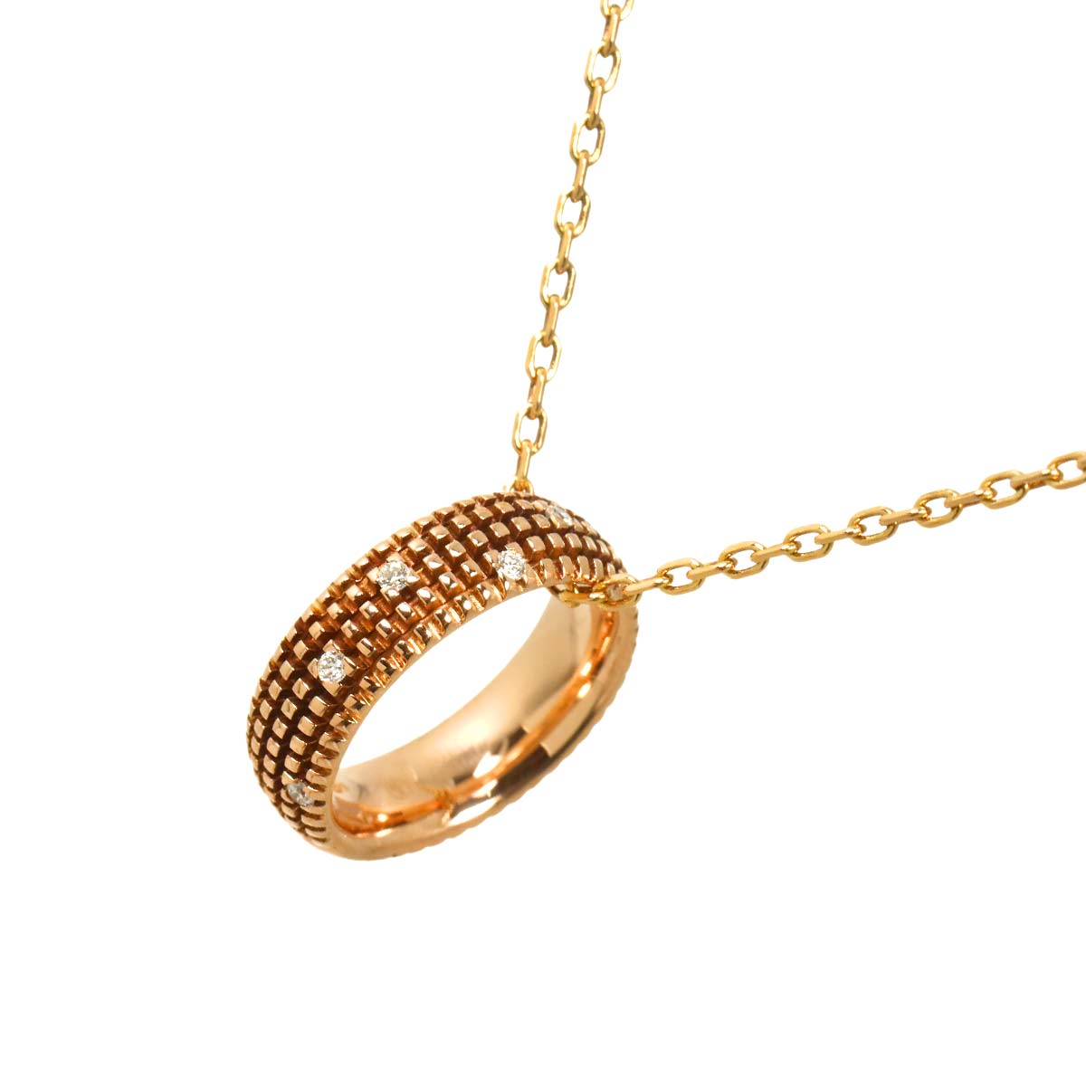 METROPOLITAN DREAM Cross Diamond Necklace 18K PG 750