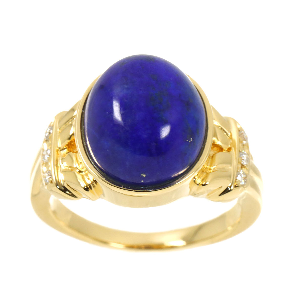 Lapis Lazuli Diamond 0.05ct Ring 18K YG 750 Size4.75-5(US)