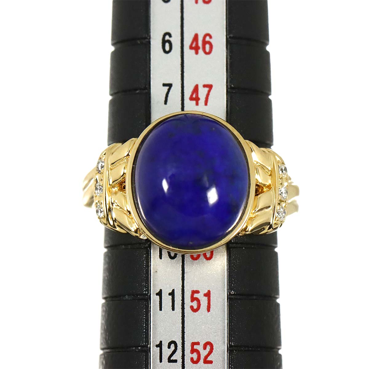 Lapis Lazuli Diamond 0.05ct Ring 18K YG 750 Size4.75-5(US)