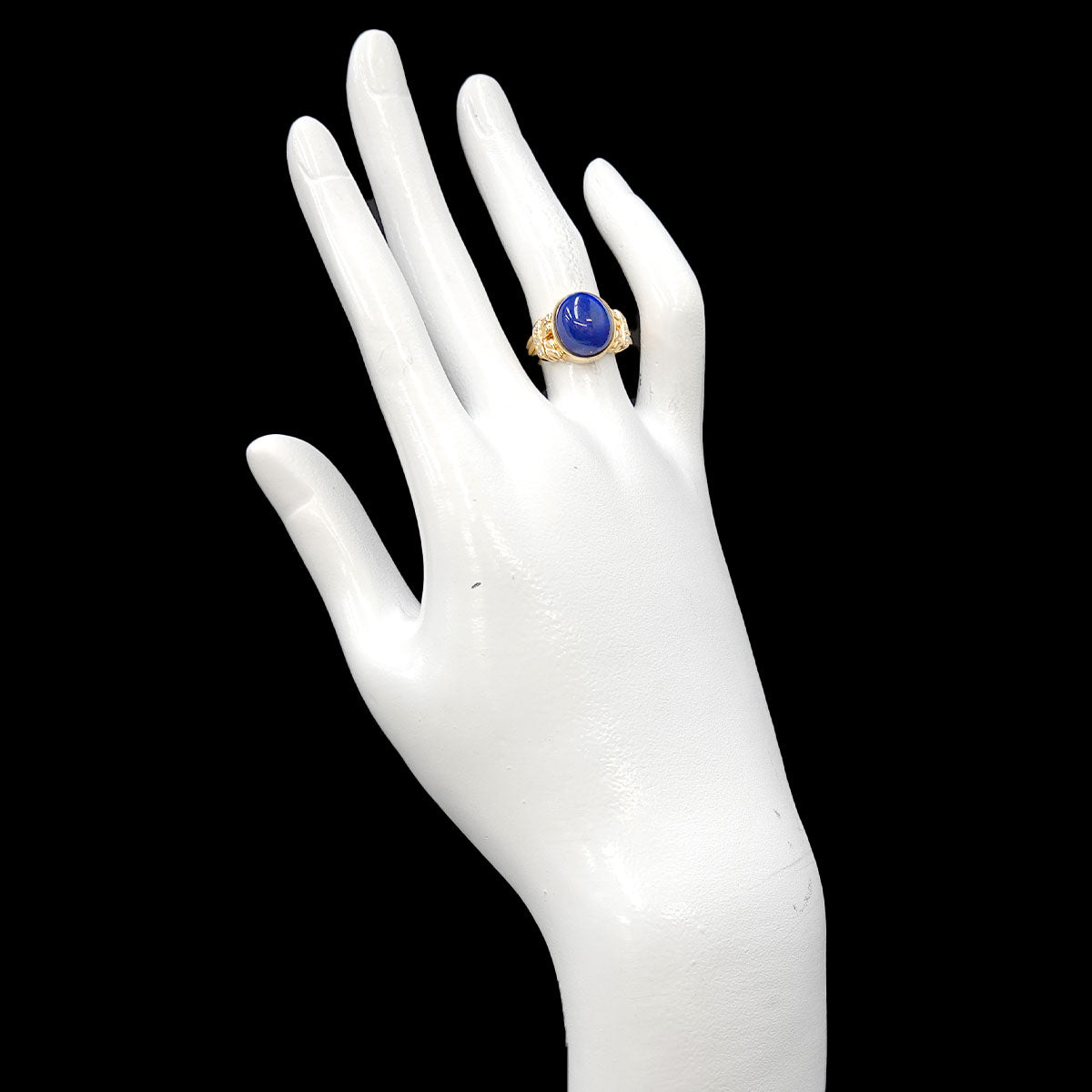 Lapis Lazuli Diamond 0.05ct Ring 18K YG 750 Size4.75-5(US)