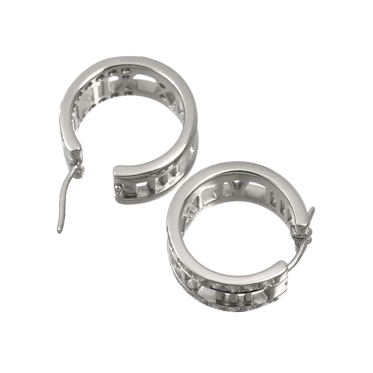 Atlas Diamond Earrings Pierced 18K White Gold 750