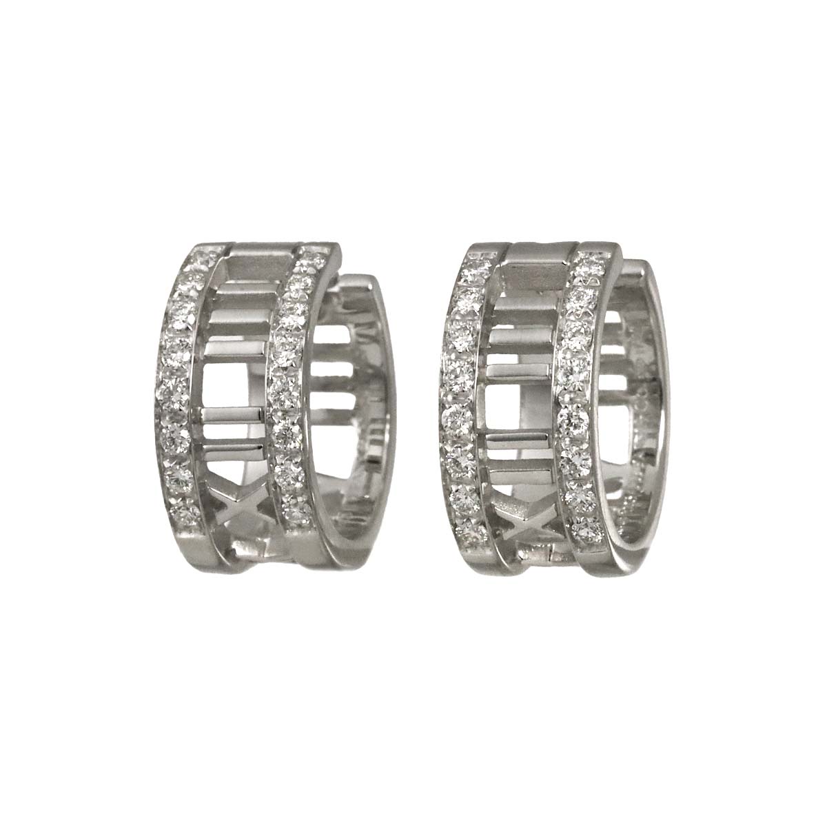 Atlas Diamond Earrings Pierced 18K White Gold 750