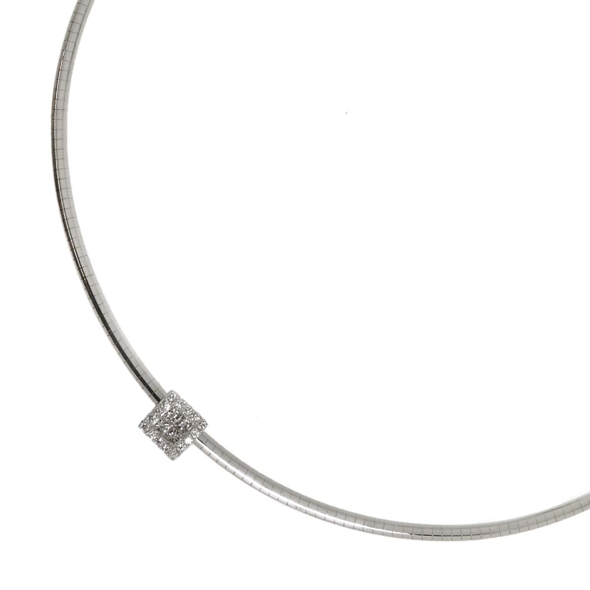 Diamond 0.50ct Necklace 18K White Gold 750