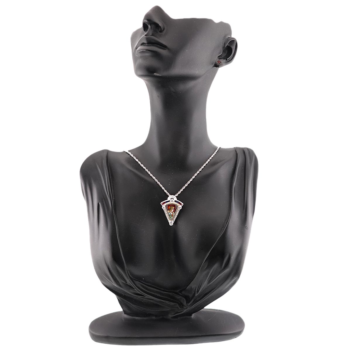 Diamond 0.95ct Multi stone 0.58ct Necklace 18K YG Pt 750
