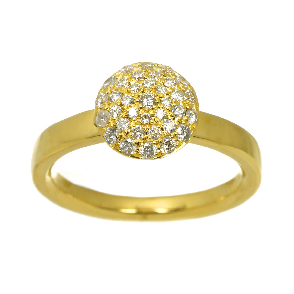 Diamond Ring 18K YG 750 Size7.5(US)