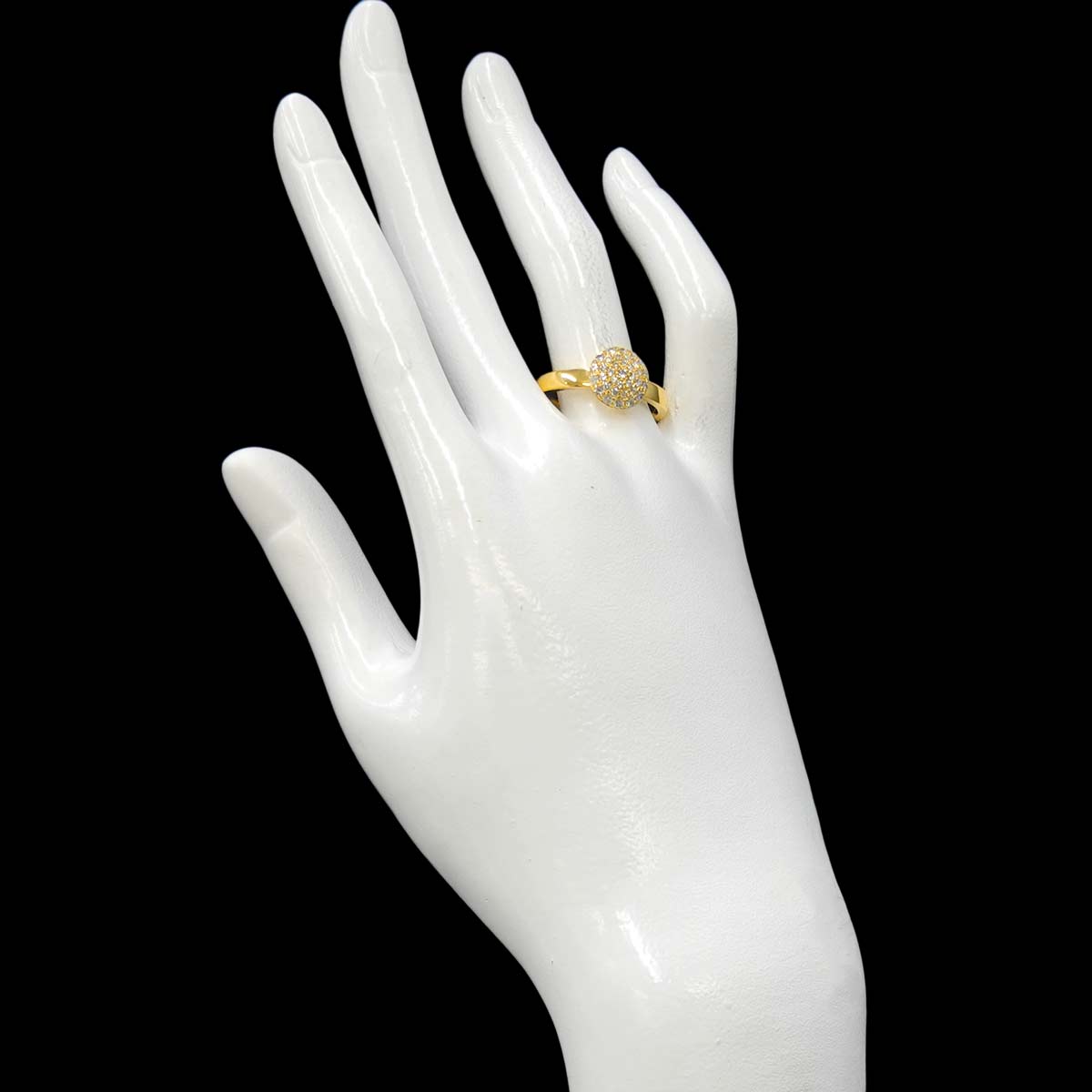 Diamond Ring 18K YG 750 Size7.5(US)