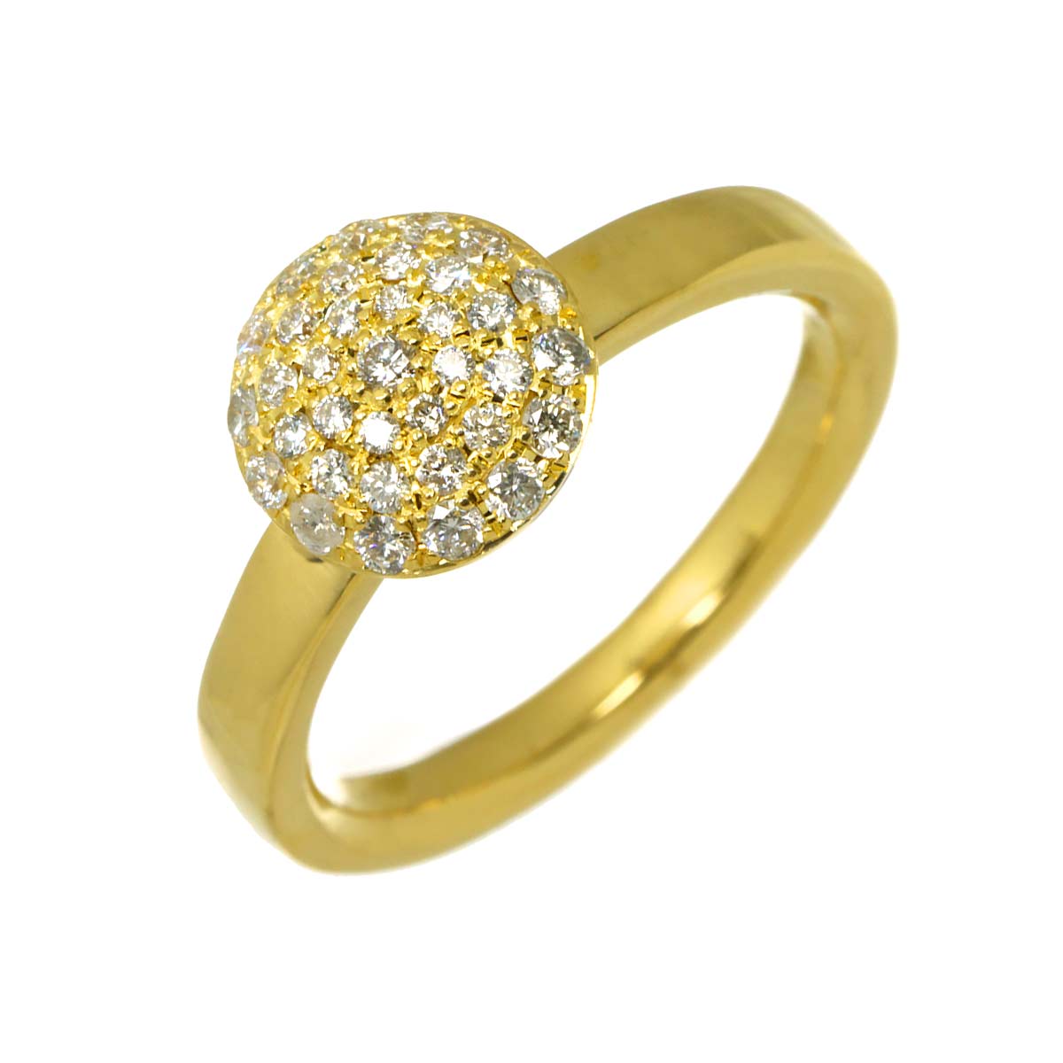Diamond Ring 18K YG 750 Size7.5(US)