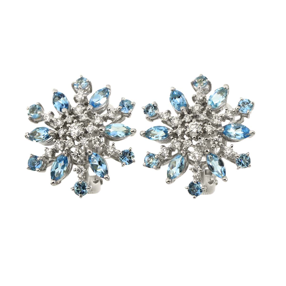 Diamond 0.12ct/0.12ct Earrings Clip on 18K White Gold 750
