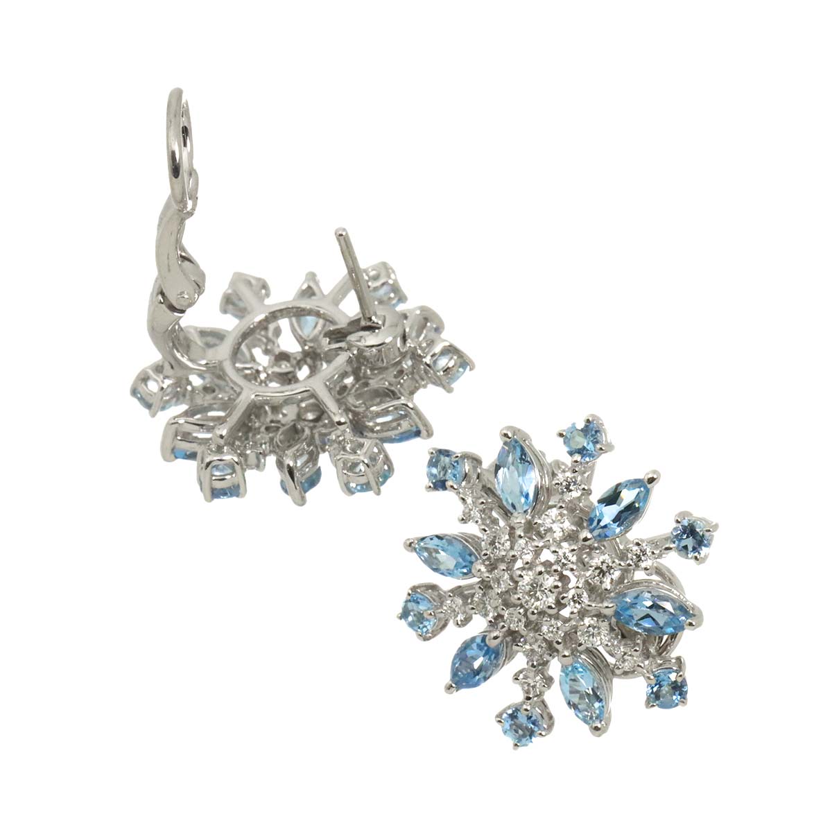 Diamond 0.12ct/0.12ct Earrings Clip on 18K White Gold 750
