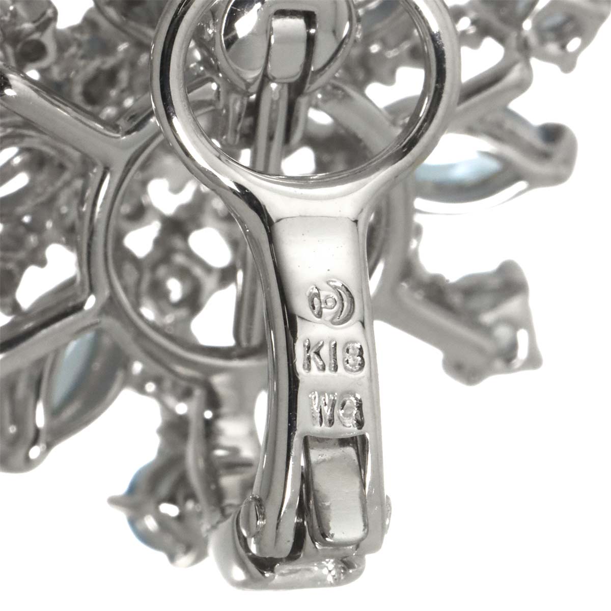 Diamond 0.12ct/0.12ct Earrings Clip on 18K White Gold 750