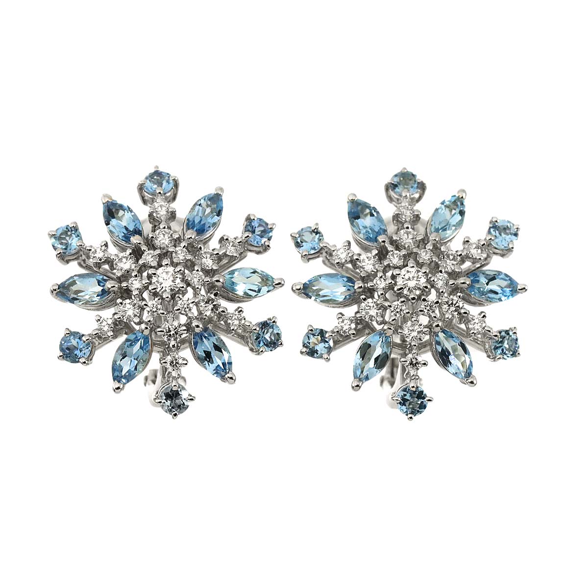 Diamond 0.12ct/0.12ct Earrings Clip on 18K White Gold 750