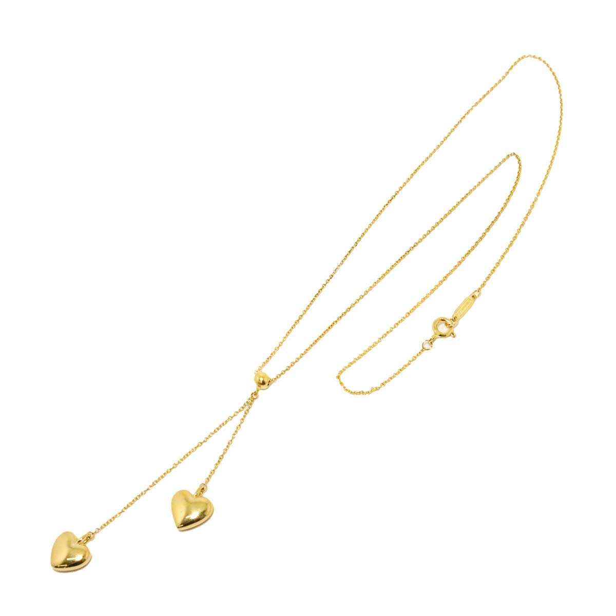 Puff Heart Drop Necklace 18K Yellow Gold 750
